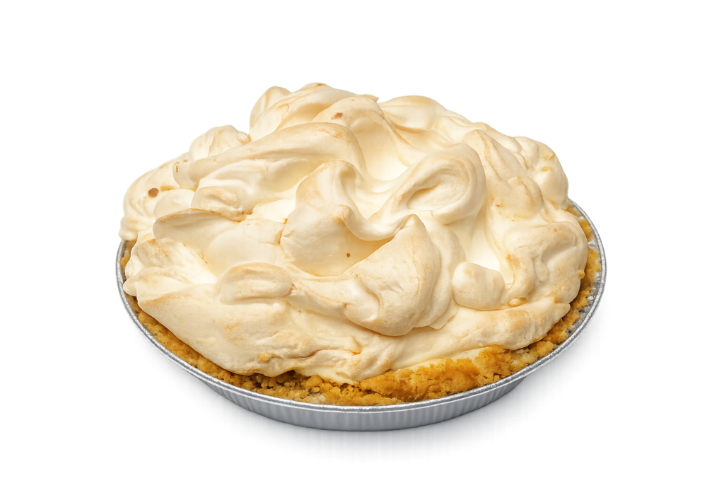 Lemon meringue tart with torched meringue peaks